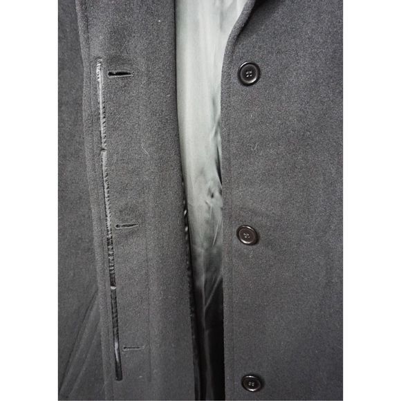 Max Mara Single Breasted Concealed‎ Buttons Long Black Wool Coat US 12 Women's - Picture 8 of 12